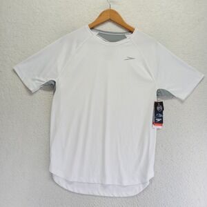 Speedo Mens Baybreeze‎ Swim Shirt White UPF 50+ TurboDri Rash Guard Small NEW